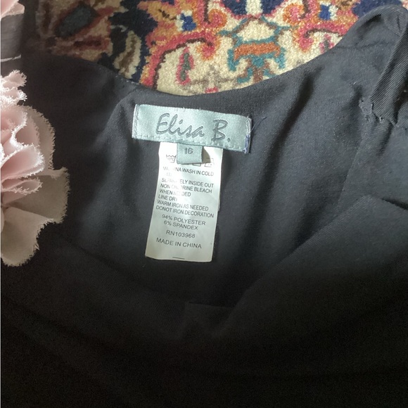 Black dress with pink flower size 16 from Elisa B - Picture 2 of 2